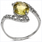 Preview: Edler Diamant/Lemon Quarz-Ring-925 Sterling Silber 2,31 Karat