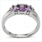 Preview: Diamant/Amethyst-Ring-925 Sterling Silber Rhodin.0,77 Karat