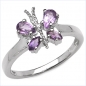 Preview: Amethyst-Schmetterling-Ring-925 Silber Rhodiniert