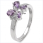 Preview: Amethyst-Schmetterling-Ring-925 Silber Rhodiniert