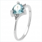 Preview: Edler Diamant / Blue Topas- Ring - 925 Sterling Silber-Rhodiniert in 1,31 Karat