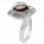 Preview: Diamant/Granat-Ring-925 Sterling Silber Rhodiniert-0,86 Karat