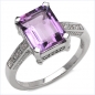 Preview: Diamant/Amethyst-Ring-925Silber Rhodiniert-3,24 Karat