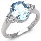 Preview: Blau-Topas/White-Topas-Ring-925 Sterling Silber-3,55 Karat