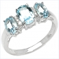 Preview: Edler Diamant-Blue Topas-Ring- 925 Sterling Silber Rhod 2,33 Karat