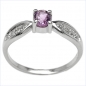 Preview: Diamant/Amethyst-Ring-925 Sterling Silber Rhodiniert