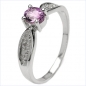 Preview: Diamant/Amethyst-Ring-925 Sterling Silber Rhodiniert