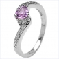 Preview: Edler Diamant/Amethyst-Ring-925 St.Silber 0,47 Karat