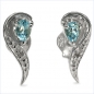 Preview: Diamant Ohrringe -925 Silber- Rhodiniert-mit Blue Topas