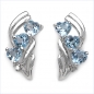 Preview: Diamant Ohrringe-925 Silber-Rhodin.-mit Blauopas-Herzen-1,52 Karat