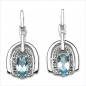 Preview: 40 Seltene Blaue Diamanten-Brillianten-Blautopas-Ohrringe-Silber Rhod.