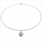 Preview: Collier/ Halskette mit Diamant/Orange Saphire-Anhänger-0,81 Karat