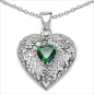 Preview: Collier/Halskette 925-Silber mit grünem Zirkonia-Herz