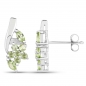Preview: Bezaubernde Peridot Blumen-Ohrringe-925 Silber-1,00 Karat