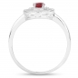 Preview: Zirkonia Ring rot/weiß- 925 Sterling Silber Rhodiniert-45 Steine