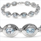 Preview: Blautopas Armband 925 Silber-Rhodin.-9,10 Karat-14 Edelsteine