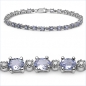 Preview: Edles Diamant-Tansanit Armband-Silber Rhod.52 Edelsteine