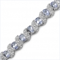 Preview: Weiße Diamanten / Tansanit Armband-Silber Rhodiniert-35 Edelsteinen-5,53 Karat