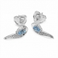 Preview: Diamant Ohrringe -925 Silber- Rhodiniert-mit Blue Topas