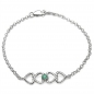 Preview: Edles Smaragd (Emerald)-Herzen-Armband 0,10 Karat-Sterling Silber