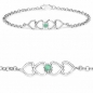 Preview: Edles Smaragd (Emerald)-Herzen-Armband 0,10 Karat-Sterling Silber