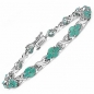Preview: Elegantes Smaragd (Emerald) Blumen-Armband-52 Edelsteine-5,20 Karat