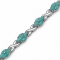 Preview: Elegantes Smaragd (Emerald) Blumen-Armband-52 Edelsteine-5,20 Karat
