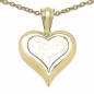 Preview: Collier Halskette mit Herz-Anhänger-925 Silber-vergoldet mit 14 Karat Gelbgold