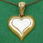 Preview: Collier Halskette mit Herz-Anhänger-925 Silber-vergoldet mit 14 Karat Gelbgold