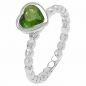 Preview: Herz-Ring Peridot-grüner Zirkonia-925 Sterling Silber-Rhodiniert-1,00 Karat