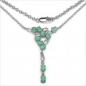 Preview: Edles Collier/Kette mit Smaragd (Emerald)-925 Silber-Rhodiniert-4,50 Karat