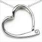 Preview: Collier/Halskette 925-Silber mit Herz Anhänger/Zirkonia