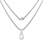 Preview: Collier/Halskette mit Opal-Anhänger-925 Silber Rhodiniert 1,10 Karat