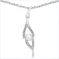 Preview: Collier/Halskette Silber mit elegantem Perle/Zirkonia-Anhänger