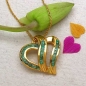 Preview: Collier/Halskette mit Smaragd-Herz-Anhänger 925 Silber-vergoldet 10 Karat
