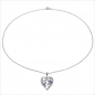 Preview: Collier/Halskette mit edlem Herz-Anhänger in Tansaniten / Weißen Zirkonias-925 Sterling Silber-1,35 Karat
