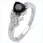 Preview: B-Ware-Diamant-Black Saphir-Ring-925 St.Silber Rhodiniert-0,85 Karat