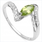 Preview: Verführerischer Peridot/Diamant-Ring 925 Sterling Silber