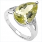 Preview: Diamant/Lemon Quarz-Ring-925 Sterling Silber Rhodiniert