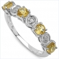Preview: Diamant/Citrin-Ring-925 Sterling Silber Rhodiniert