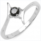 Preview: Edler Schwarzer Brilliant/Diamant-Ring 925 Sterl.Silber