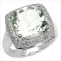 Preview: Seltener Grüner Amethyst/Diamant-Ring-6 Karat-zur Verlobung, Hochzeit, Jahrestag