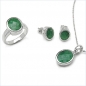 Preview: Klassisches SET-Collier/Anhänger/Ohrringe/Ring-Smaragd (Emerald)-11 Karat