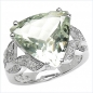 Preview: Seltener Grüner Amethyst/Diamant-Ring-6,18 Karat-Verlobung, Hochzeit, Jahrestag