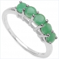 Preview: Smaragd (Emerald)-Ring-925/Silber-Rhodiniert-0,75 Karat