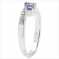 Preview: Edler Diamant/Tansanit Ring-925 Sterling Silber Rhodiniert-0,61 Karat