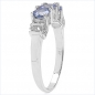 Preview: Edler Diamant/Tansanit Ring-925 Sterling Silber Rhodiniert-0,80 Karat