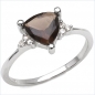 Preview: Seltener Diamant/Smoky-Topas-Ring- 925 Sterling Silber-1,31 Karat