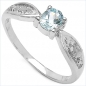 Preview: Edler Diamant/Blautopas-Ring-925St.Silber Rhodin.-0,53 Karat