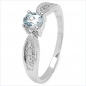 Preview: Edler Diamant/Blautopas-Ring-925St.Silber Rhodin.-0,53 Karat